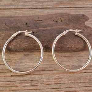 New Sterling 1.25" Hoop Earrings